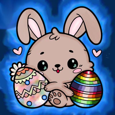 cute bunny with easter egg