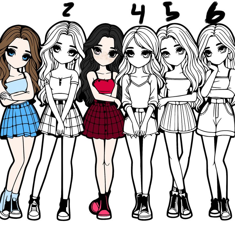 a group of girls realistic