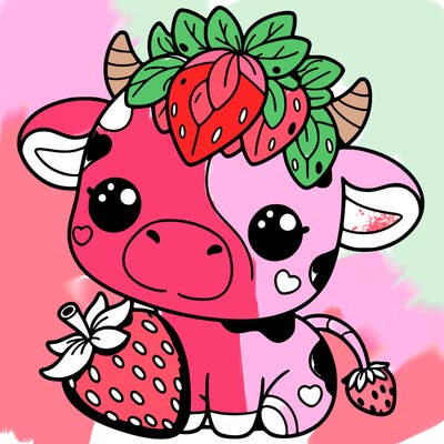 cute strawberry cow