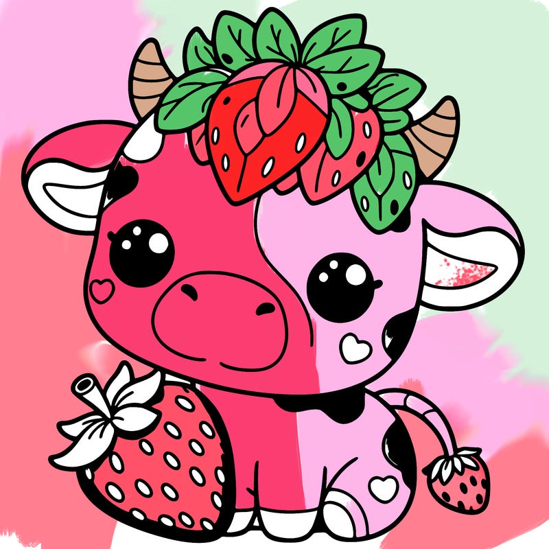 cute strawberry cow