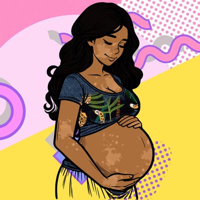 woman heavily pregnant realistic