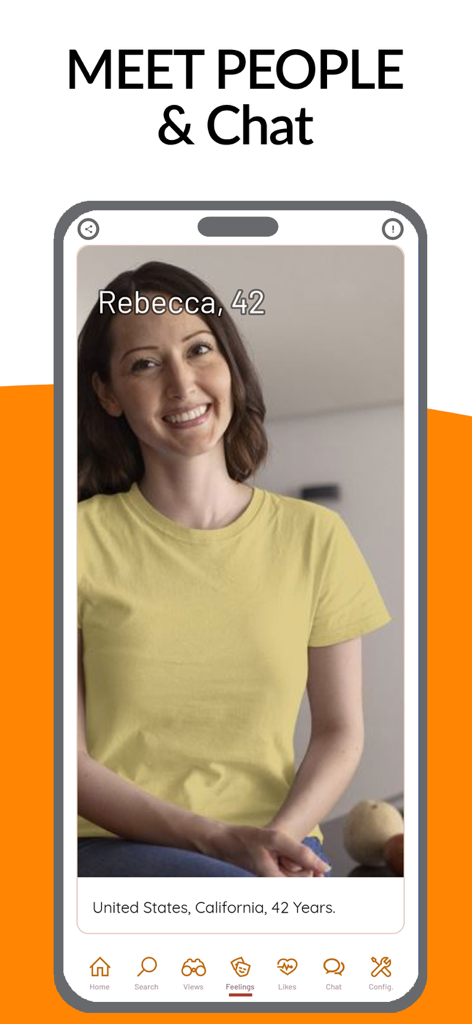 Plus40 - dating and chat. - Profile of a 42 year old woman on the Plus40 dating and chat app