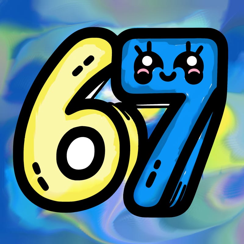 the numbers 67
