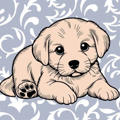 a cute realistic puppy