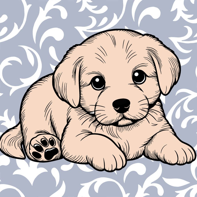 a cute realistic puppy