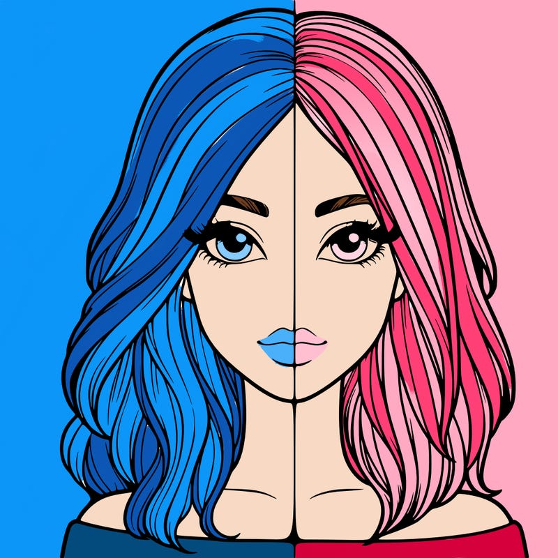 realistic girl in half