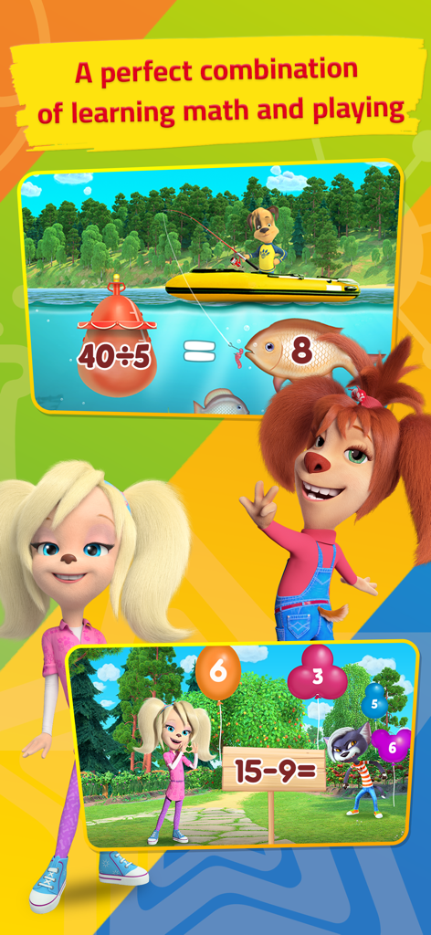 Math Learning game for kids 1C - Mathelern-App für Kinder mit den Barkers-Figuren und lustigen Mathe-Rätseln