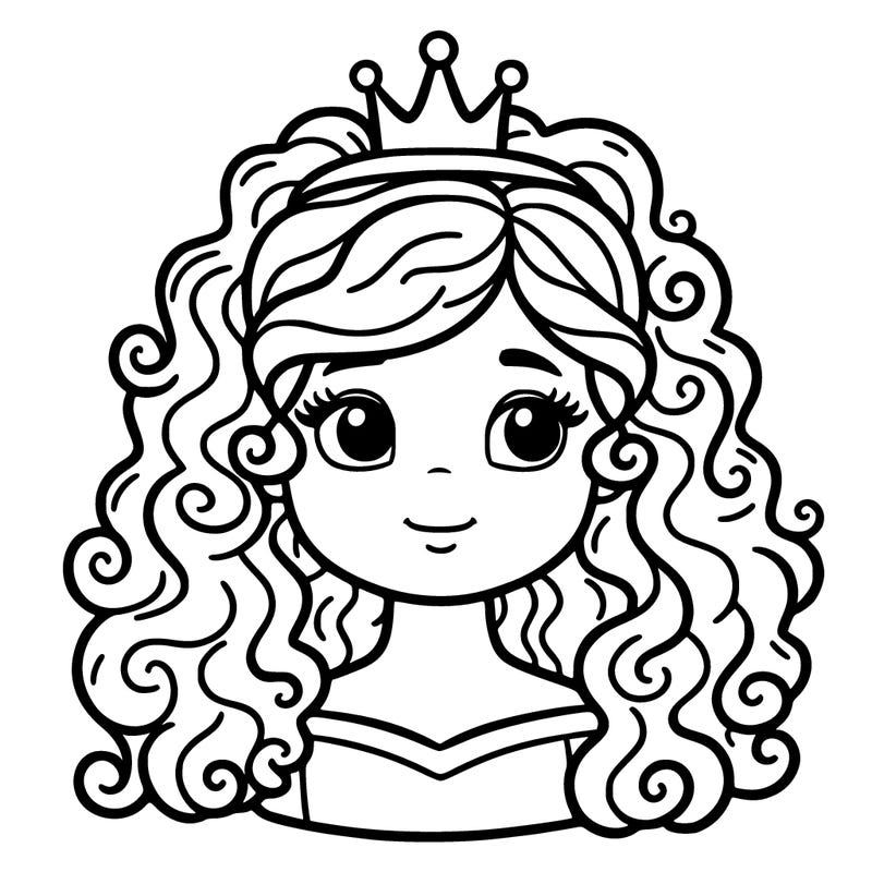 a princess with curly hair