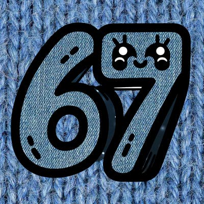 the numbers 67