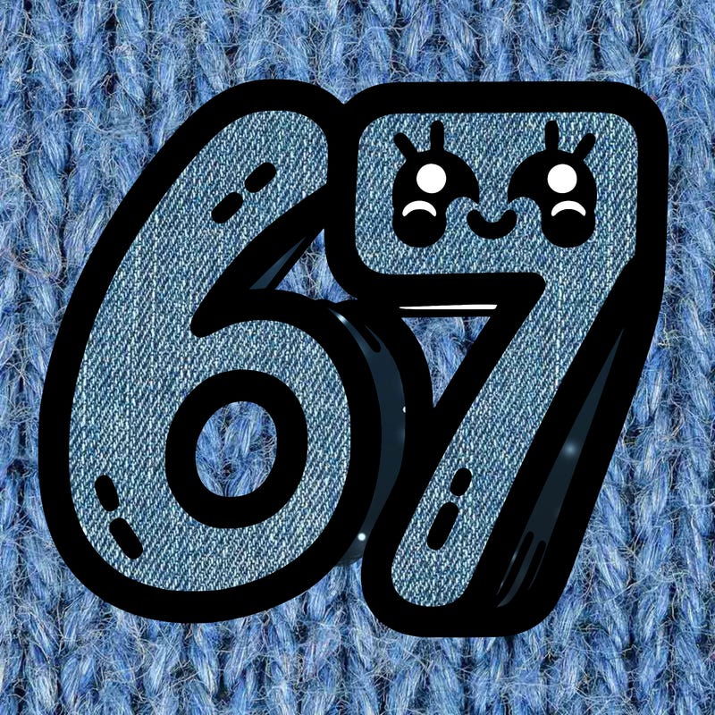 the numbers 67