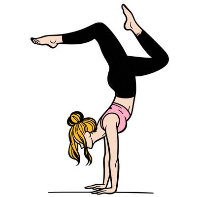 a woman doing a handstand