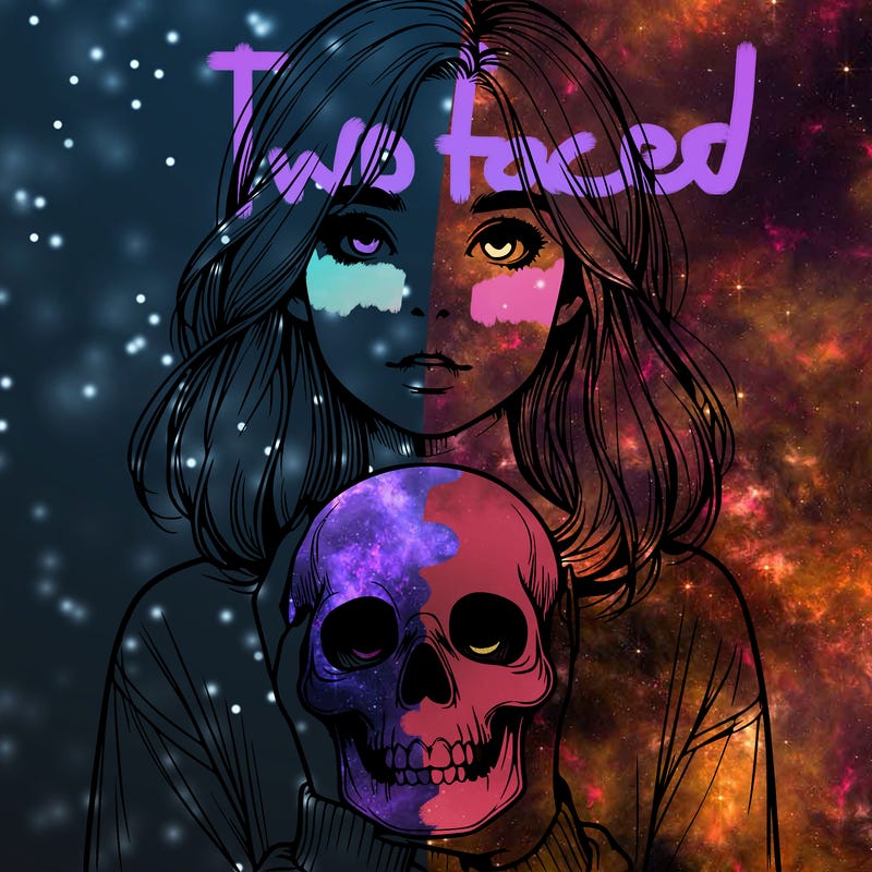 realistic girl holding a skull