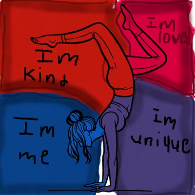 a woman doing a handstand