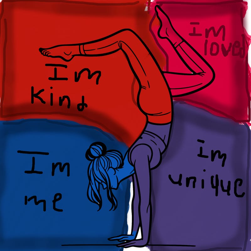 a woman doing a handstand