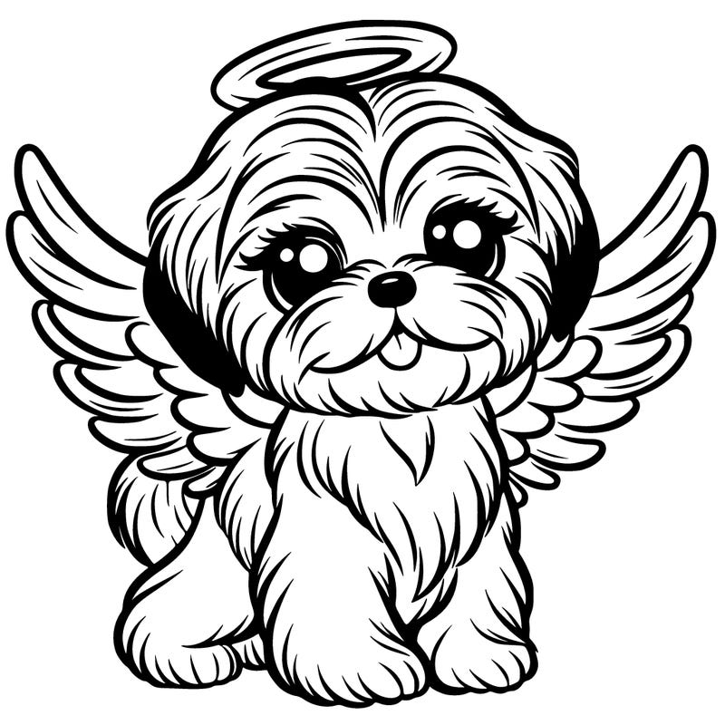 a new shih tzu with angel wings