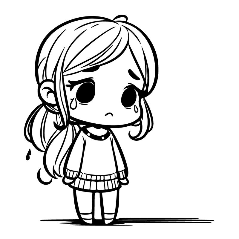 sad girl standing alone