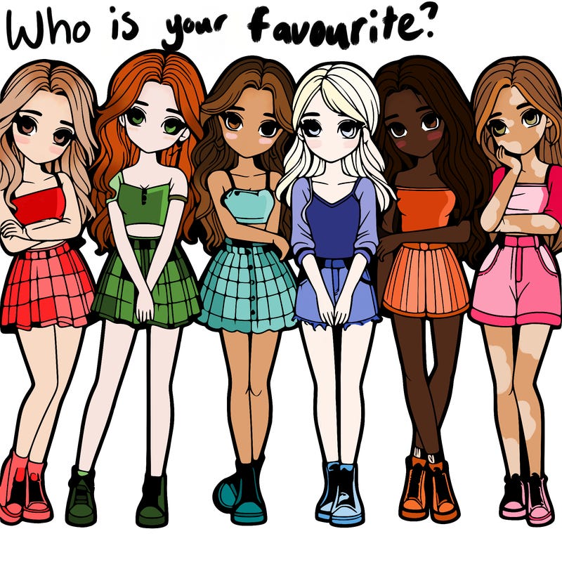 a group of girls realistic