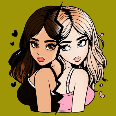 realistic girl split