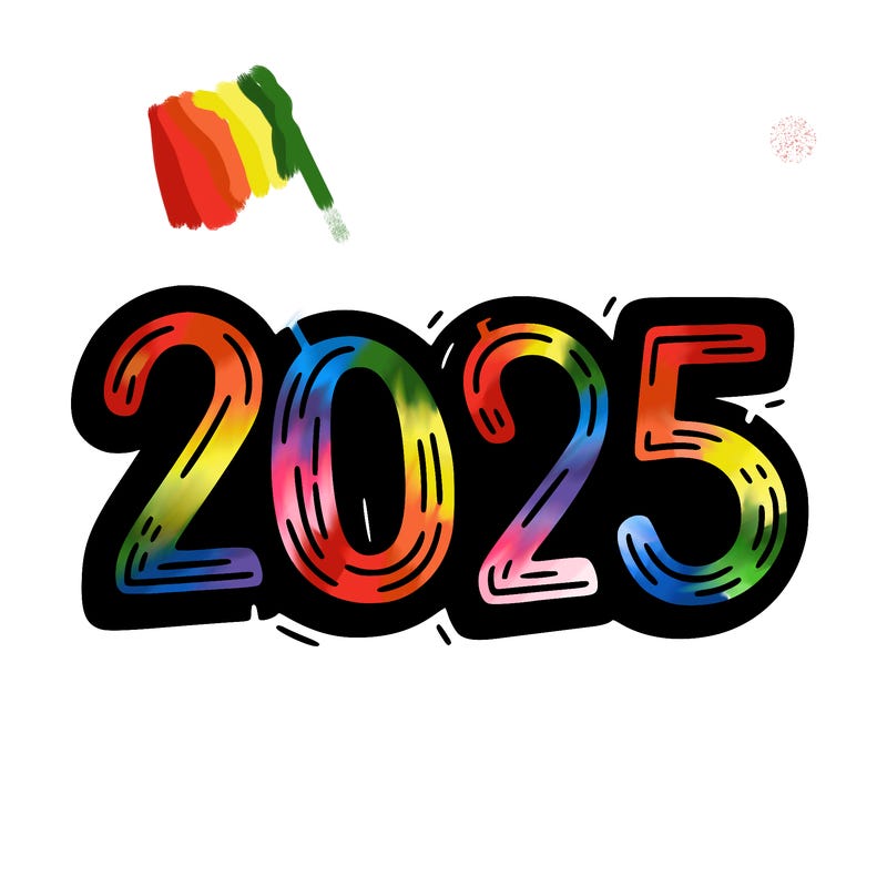 one line scrawled numbers sketch design “2025”