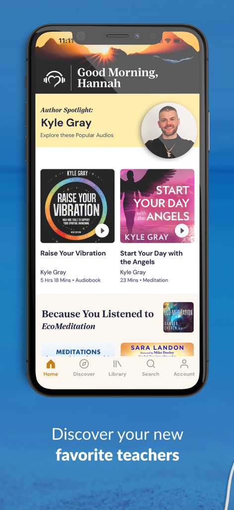 Empower You: Unlimited Audio - Empower You app home screen featuring author spotlight on Kyle Gray and personalized audio recommendations