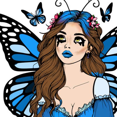 butterfly fairy realistic girl