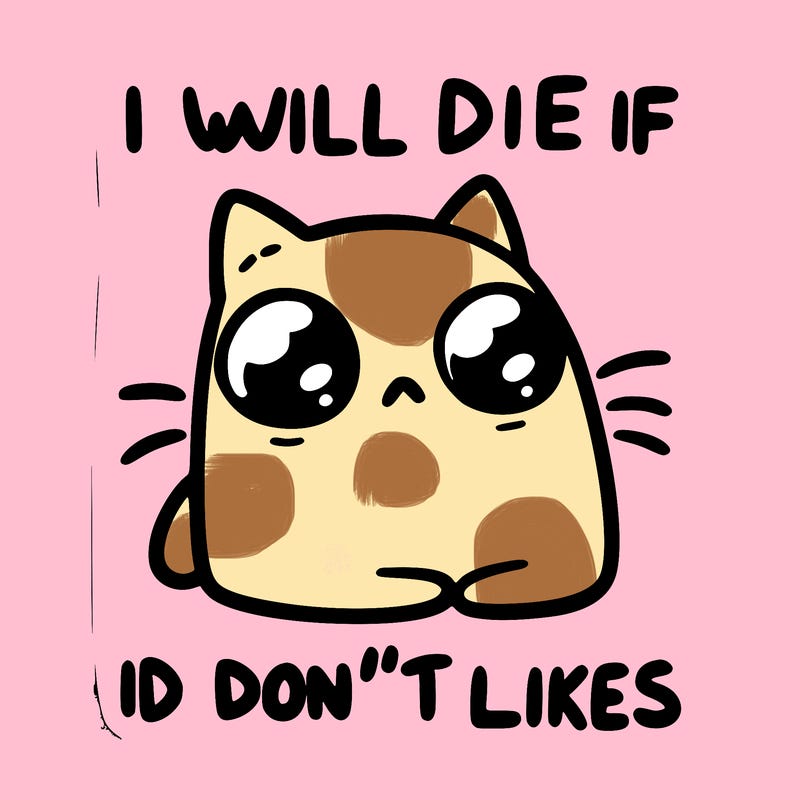 a cat that will die if we don’t get 10 likes