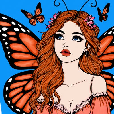 butterfly fairy realistic girl