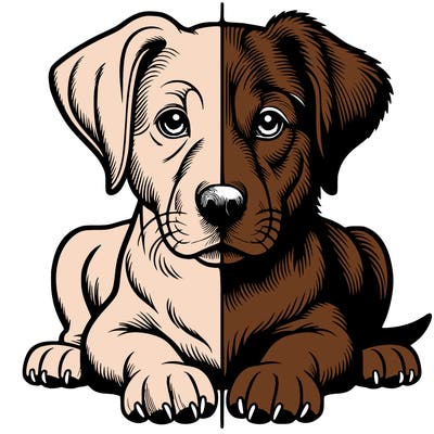 realistic dog split picture