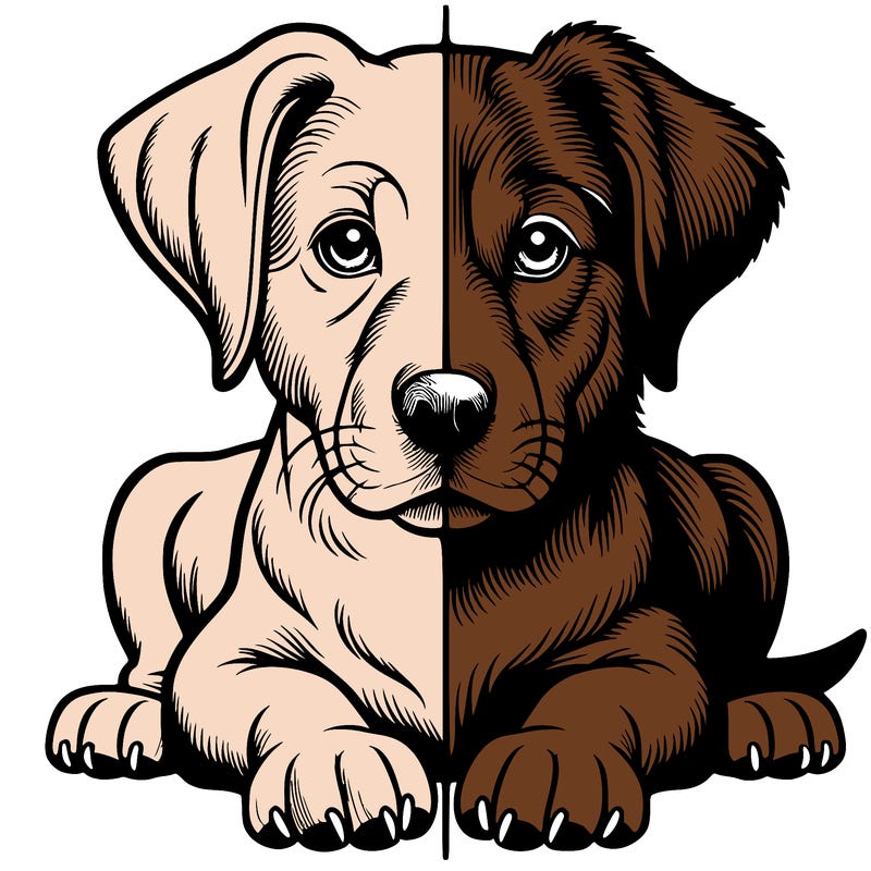 realistic dog split picture