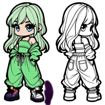 girl in crop top and baggy pants