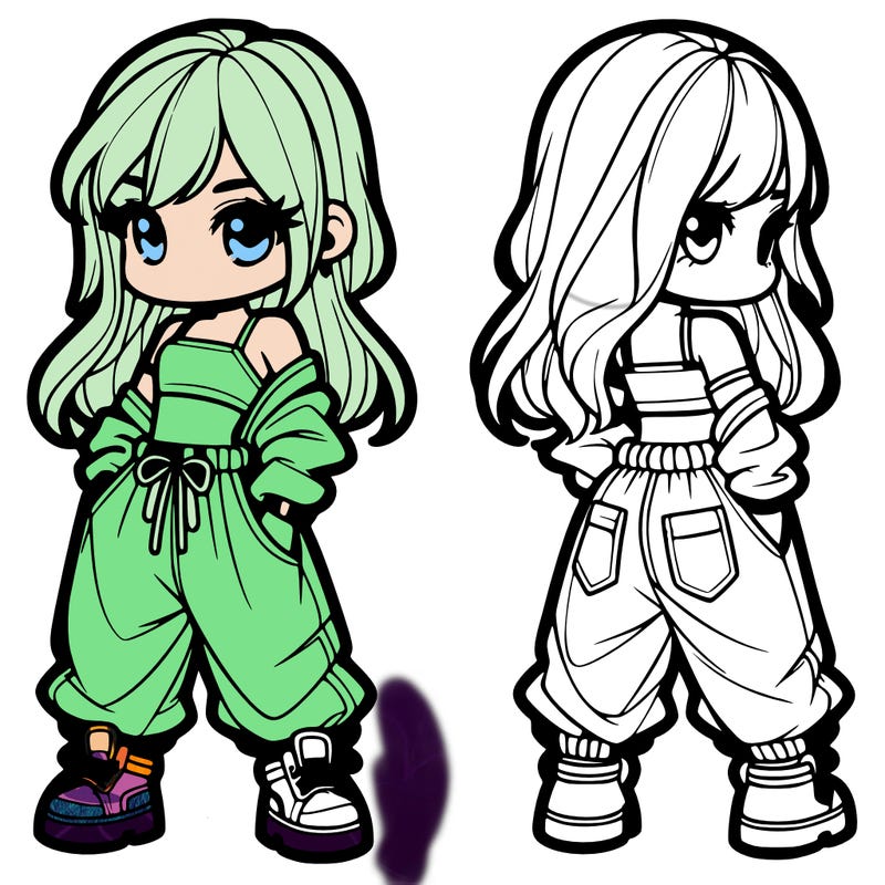 girl in crop top and baggy pants