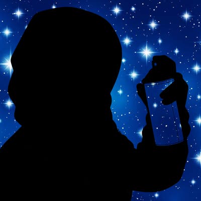 a realistic girl, spray painting