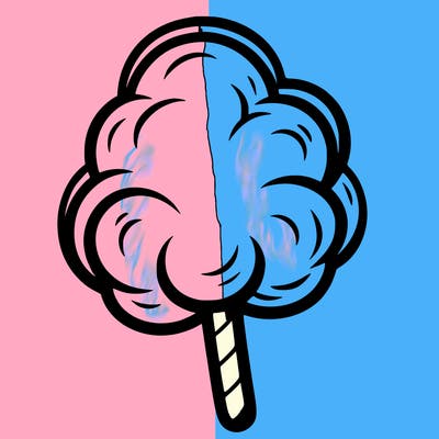 a single cotton candy