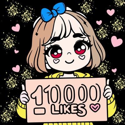 a girl with a sign saying 1000 likes