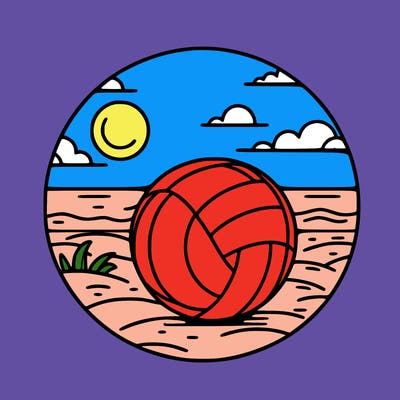 volleyball on a beach