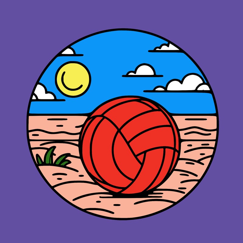 volleyball on a beach