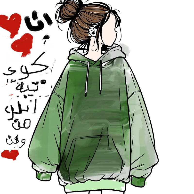 realistic girl with a oversized sweatshirt on and a bun