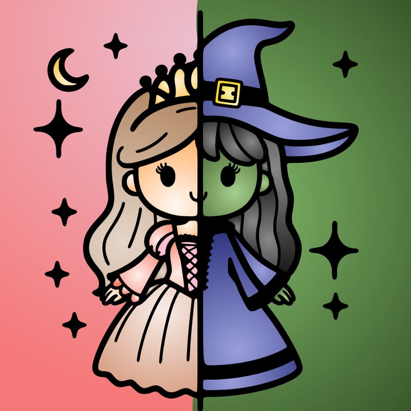 split princess and witch