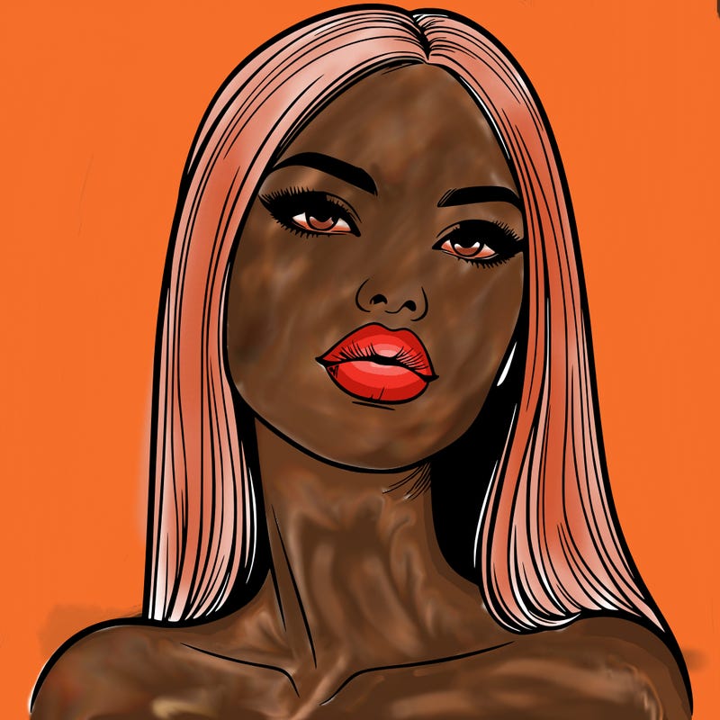 realistic woman with full lips