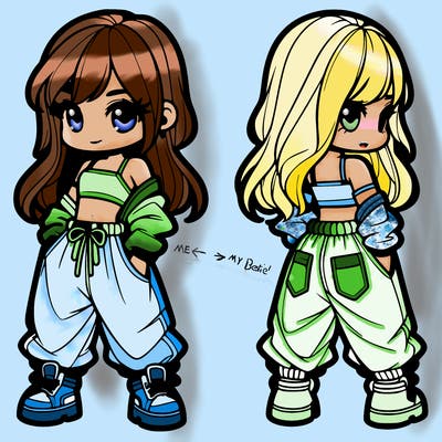 girl in crop top and baggy pants