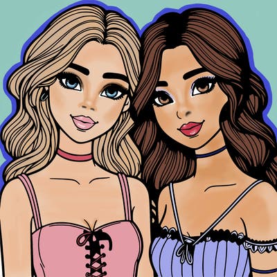 beautiful best friends women realistic