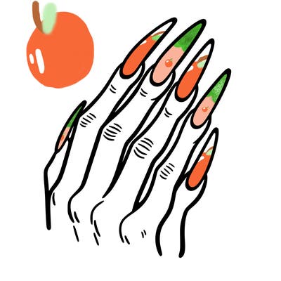 fingers with long nails