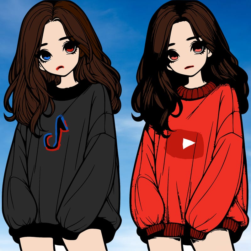 realistic girl with baggy sweater