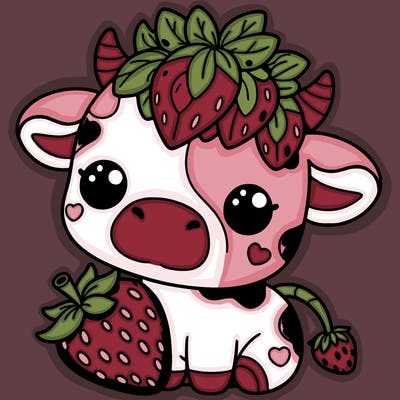 cute strawberry cow