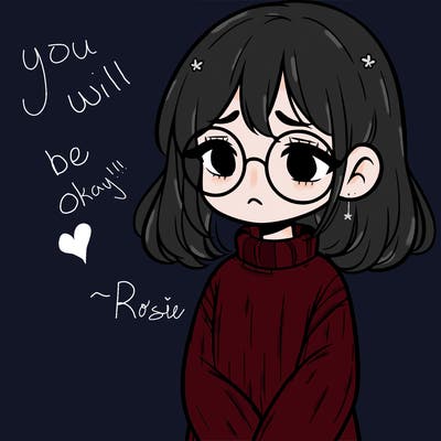 sad girl with glasses in a sweater