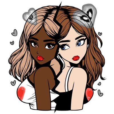 realistic girl split