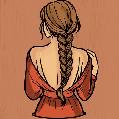 woman turning her back with a braid