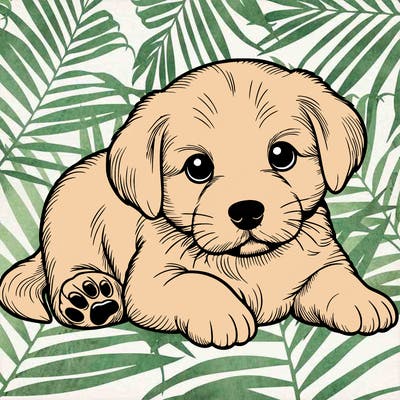 a cute realistic puppy