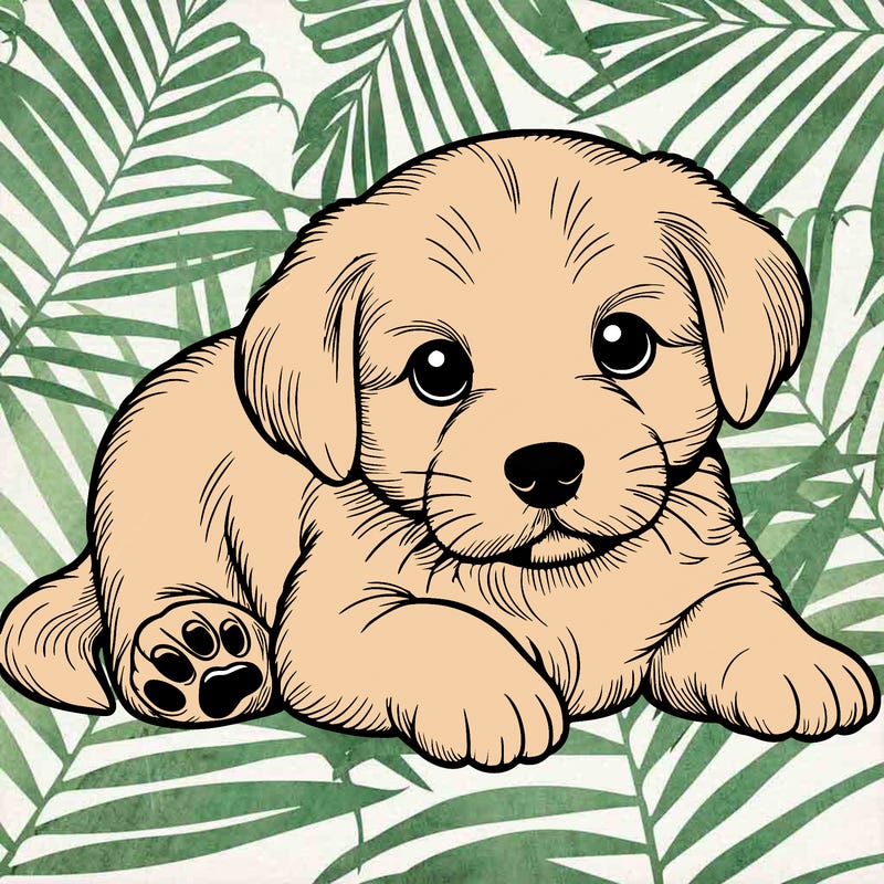 a cute realistic puppy