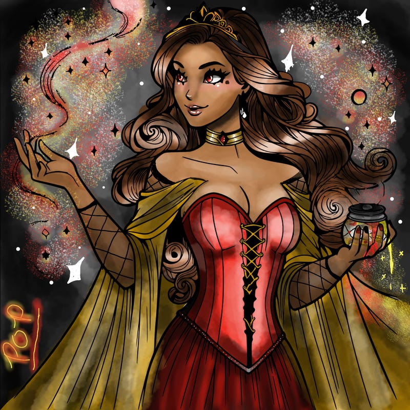 realistic magic woman